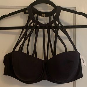 Adore Me Black Halter Bathing Suit Top, NWT